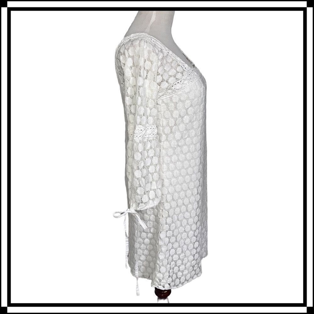 Super Cute, Flirty, Boho White Dress, Size Medium - Picture 3 of 5